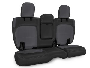 Jeep Wrangler JLU Rear Bench Cover - PRP Seats - Leather Interior Compatible - Black/Grey - `18-`27 Jeep Wrangler JLU Rear Bench Cover - PRP Seats - Leather Interior Compatible - Black/Grey - `18-`27